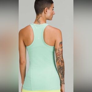 Size 10 Lululemon Align Hip Length Racerback tank top, Wild Mint